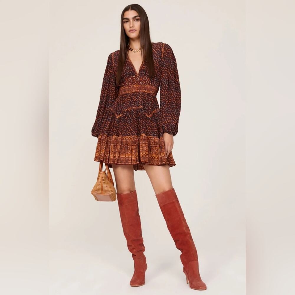 Ulla Johnson -  Hayana Floral Mix Print Long Sleeve Silk Dress